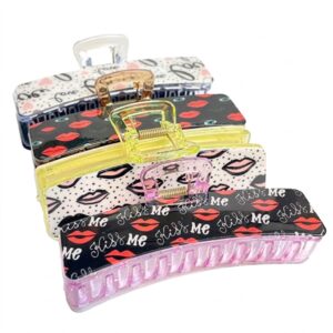 Jawa Clip Large Lip Pattern featuring playful lip designs, ideal for hair styling.