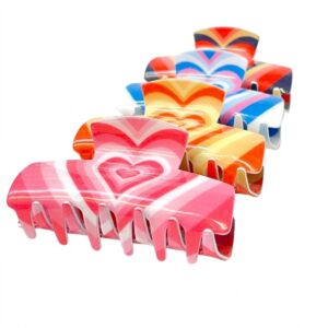 Jawa Clip Medium Love Pattern in vibrant colours for stylish hair management