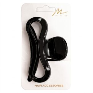Black medium bow-shaped jaw clip hair accessory