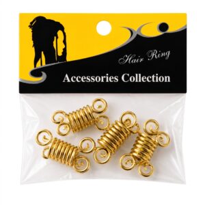 Gold New Braid Spring Hair Beads in packaging