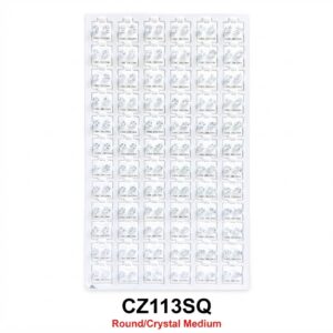 Cubic Zirconia Square Medium Silver Colour ear studs displayed in a pack