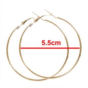 Fancy Round Silver Hoop Earrings 5.5cm