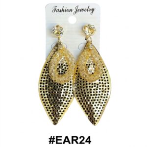 Elegant gold fancy earrings with unique design