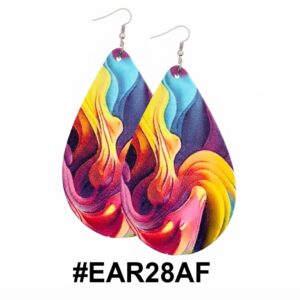 Vibrant multi-colour teardrop earrings inspired by African style