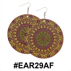 Vibrant African Style Round Earrings in Multicolor
