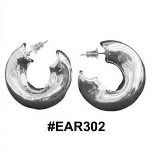 Stylish Murry Collection Silver Half Moon Earrings