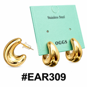 Earrings OGGS Gold Half Ring Small #EAR309