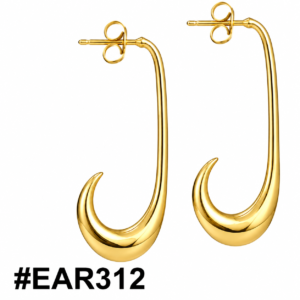 Gold hook shaped earrings from Murry Collection