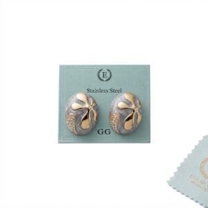 GG Fancy Earring in Stainless Steel with Gold Accents