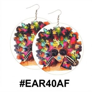 Colourful African style earrings with vibrant design