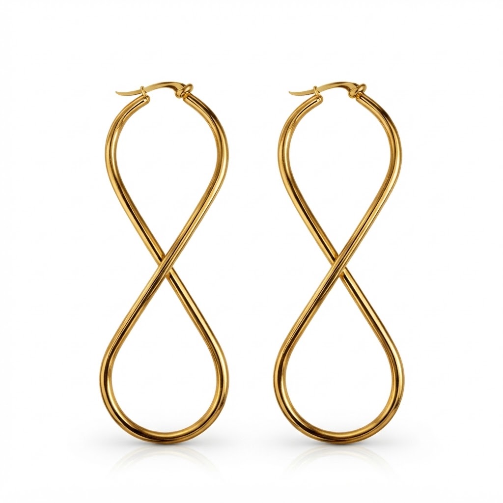 Gold infinity shape fancy earrings
