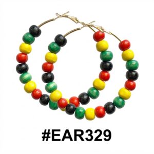 Colorful New African Style Beaded Hoop Earrings