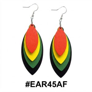 Vibrant multicolour layered African style earrings