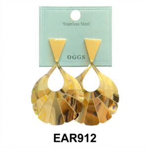 Elegant gold round earrings by OGGS, crafted from stainless steel.