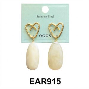 Stylish gold earrings with marble design by OGGS