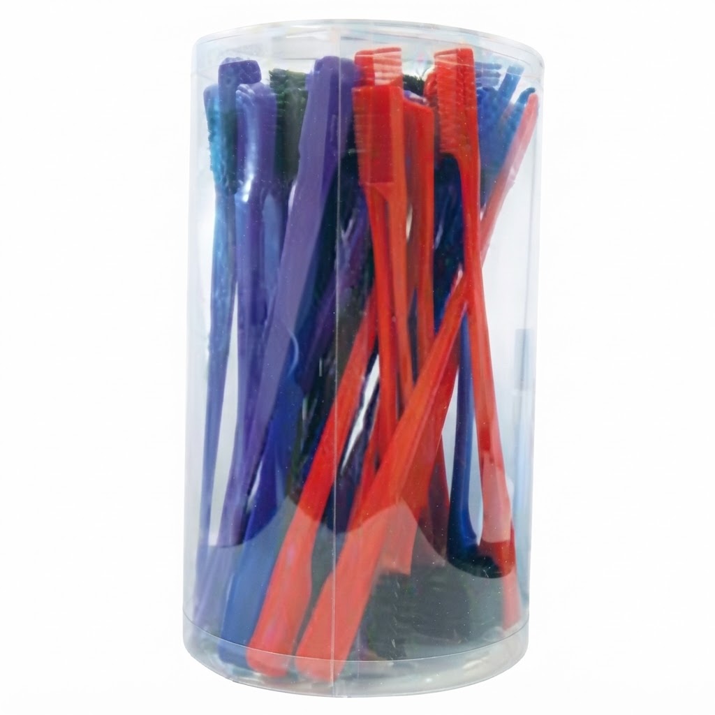 2In1 Edge Brush Jar containing 36 assorted edge brushes for styling