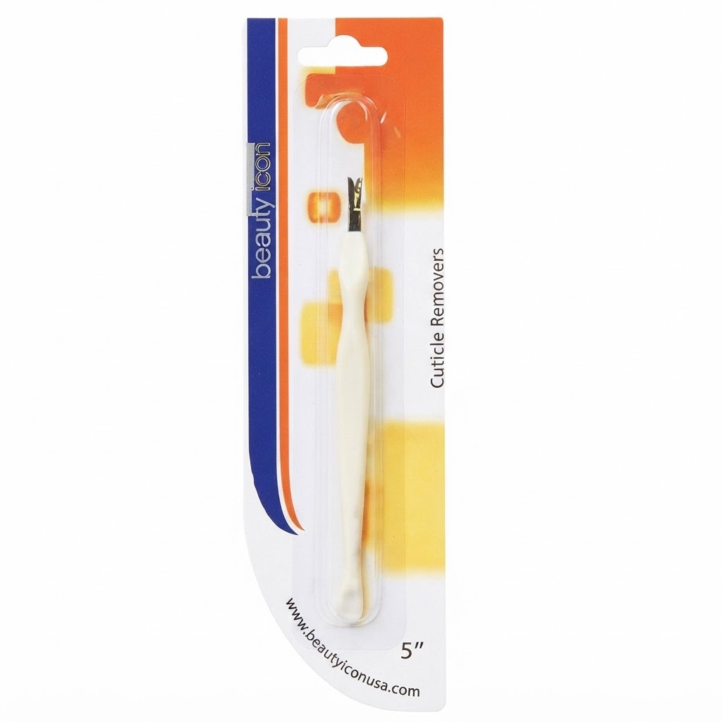 5-inch white plastic handle cuticle remover