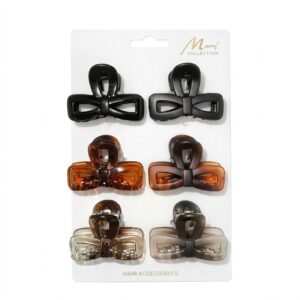 Jawa Clip Brown Mix Colour 6pc On Card featuring stylish hair clips in brown tones