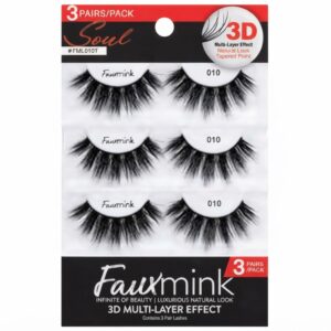 NATURAL 3D MINK Eyelashes 3PACK featuring a multi-layer effect for a natural look