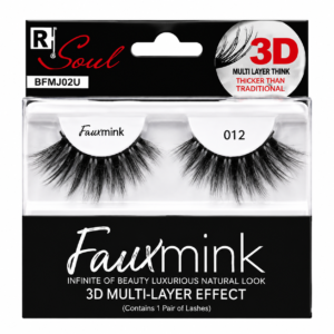 Natural 3D Mink Eyelashes 012blk with a multi-layer effect for a natural look