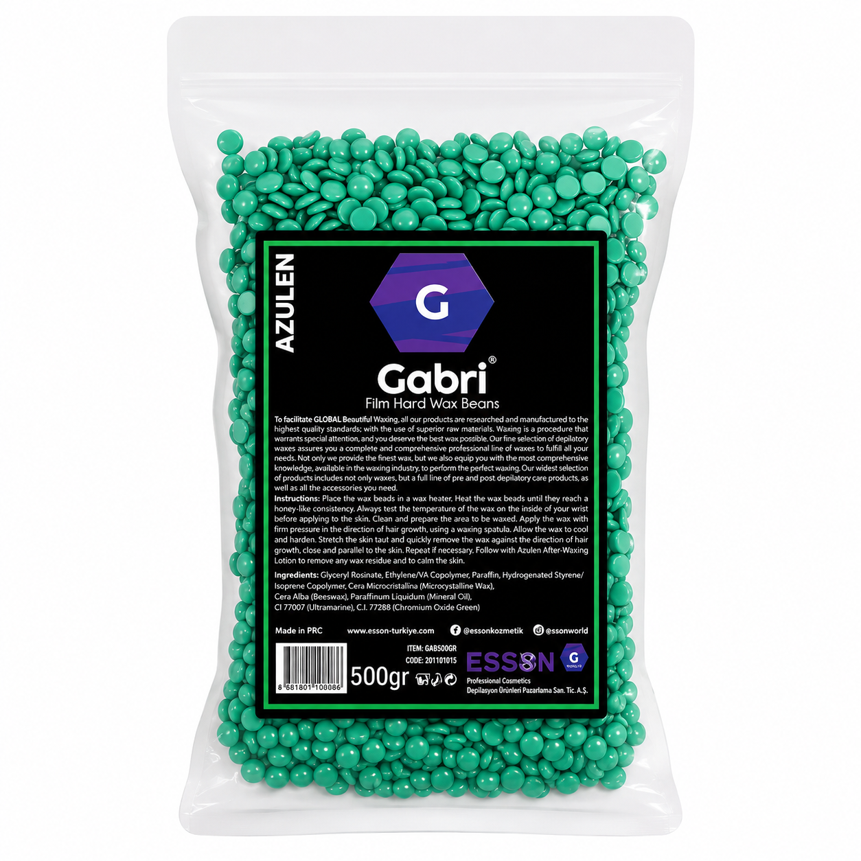 Gabri Beans Wax Azulen 500g for effective hair removal