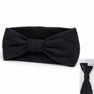 Murry Collection Black Patterned Fabric Headband #HB38BLK