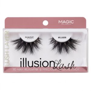Illusion Mink Lash 008 in packaging, 3D max real mink eyelashes for a natural look