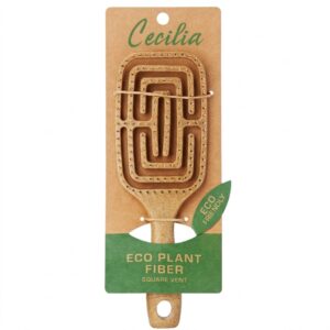 Eco Plant Fiber Square Paddle Brush for sustainable hair styling