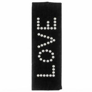 LOVE Cotton Headband in Black with Rhinestone Detail #LOVEBLK