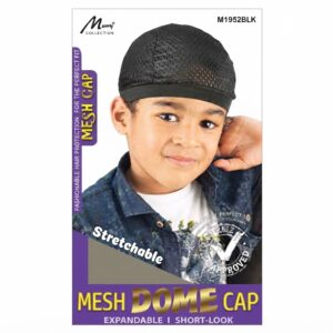 Kids Mesh Dome Cap in black, perfect for stylish and comfortable wear.