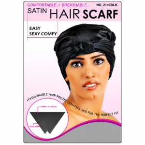 Large Satin Scarf Black #M2146BLK