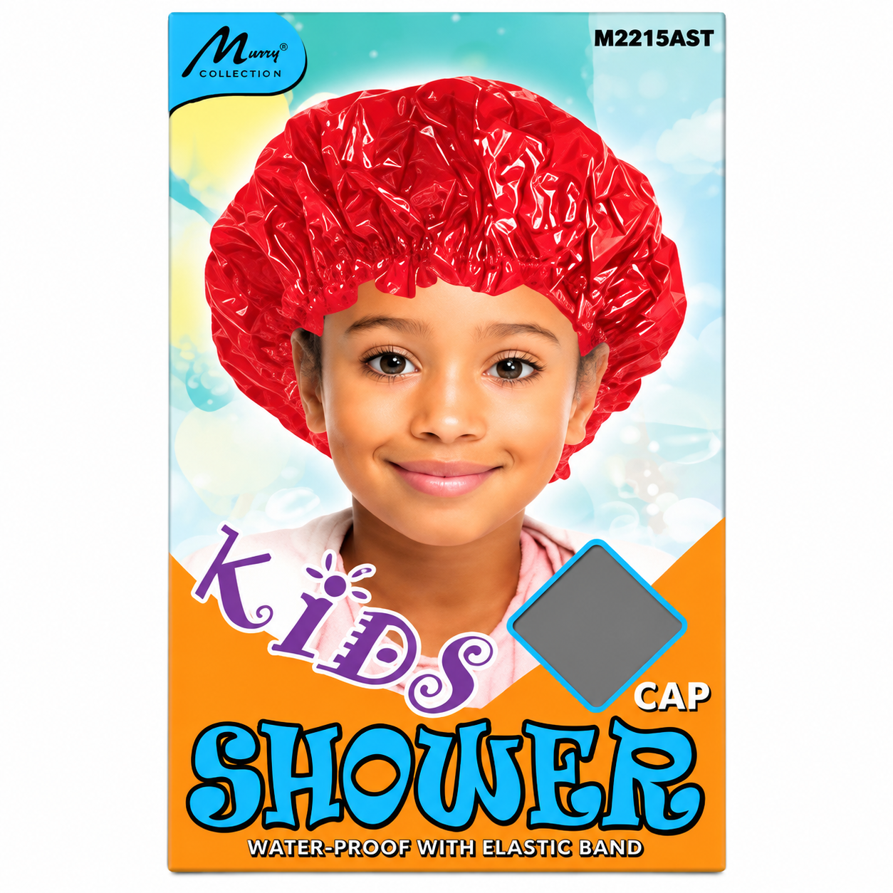 Brightly coloured kids shower cap assorted for children