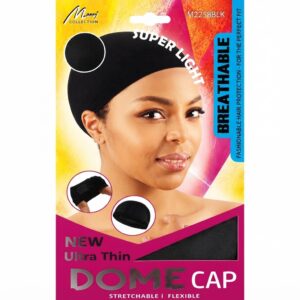 Murry Ultra-Thin Dome Cap Black - breathable hair protection cap