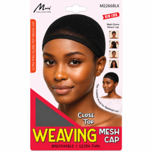 Murry Closed Top Weaving Cap in black, breathable mesh design, ideal for various hairstyles.