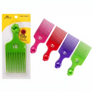 Assorted colours of Plastic Pic Styling Combs for hair styling