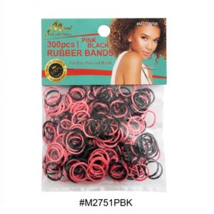 Murry Collection Rubber Bands in Black and Pink, 300pcs pack