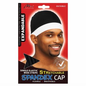 Spandex Cap with White Band #M4761