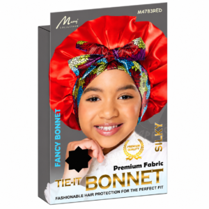 Kids Fancy Printed Tie Bonnet RED #M4783RED