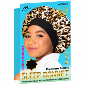 Kids Sleep Bonnet With Band Cheetah for hair protection