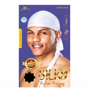 Murry Silky Satin Durag White for men, premium quality hair accessory