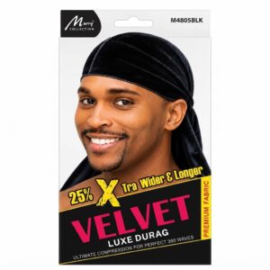 Murry Velvet Durag in Black for perfect 360 waves