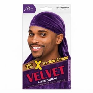 Murry Velvet Durag in Purple, perfect for men's hair care and styling.