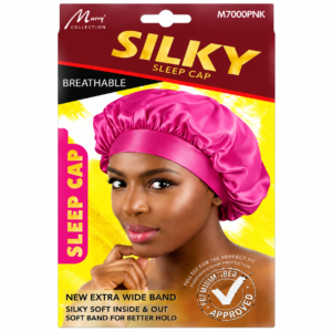 Ladies Silky Cap in Pink for hair protection during sleep