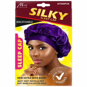 Ladies Silky Cap in Purple for Hair Protection and Styling