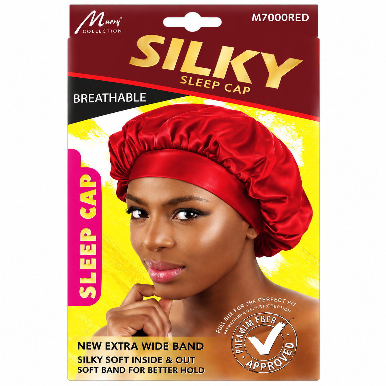 Ladies Silky Cap in Red for hair protection during sleep