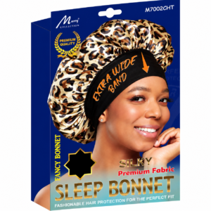 Fancy Extra Wide Band Silky Bonnet in Cheetah Print for Hair Protection