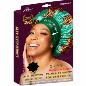 Fancy Extra Wide Band Silky Bonnet in green for hair protection
