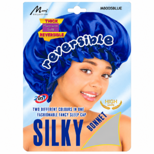 Double Sides Jumbo Cap in Blue with Free Ponytail Holder for hair protection