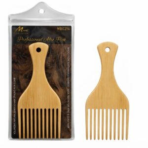 Murry Bamboo Afro Pick Comb for natural hair styling