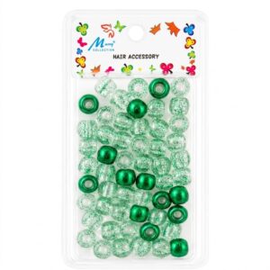 Metallic Green Hair Beads for Styling and Accessories
